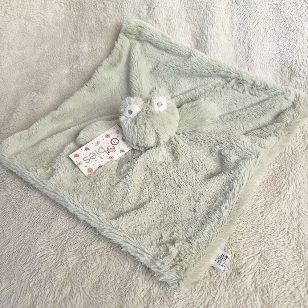 New Oobles Green Frog Baby Lovey Soft Plush Toy Rattle Soother Danbar
